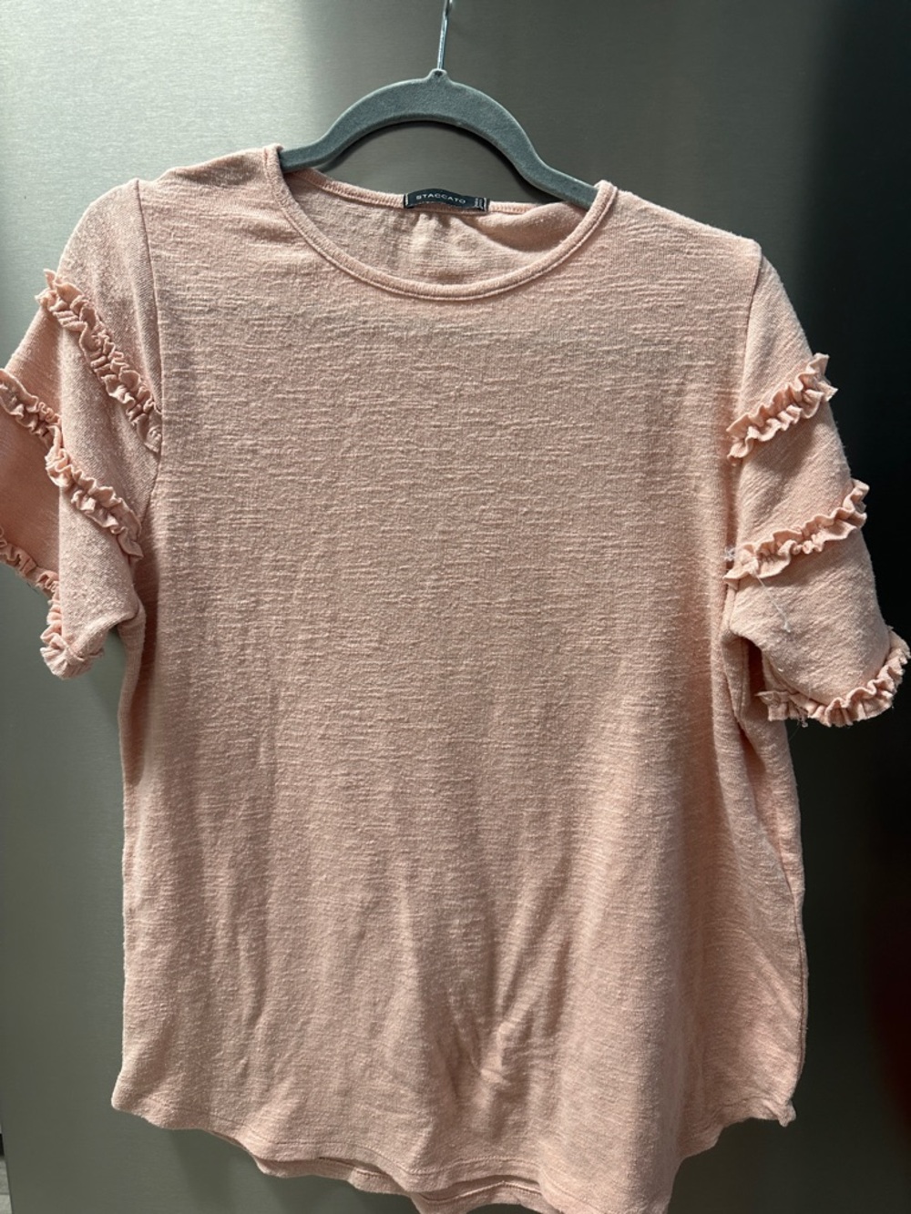 Staccato Blush Pink Ruffle Short-Sleeve Tee